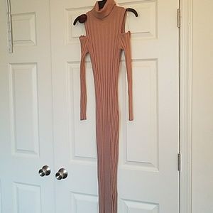 Tan turtle neck hot miami styles dress